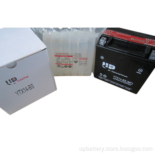 Dry Charged Maintenance Free Motorcycle Battery Ytx14-Bs 12V 12ah